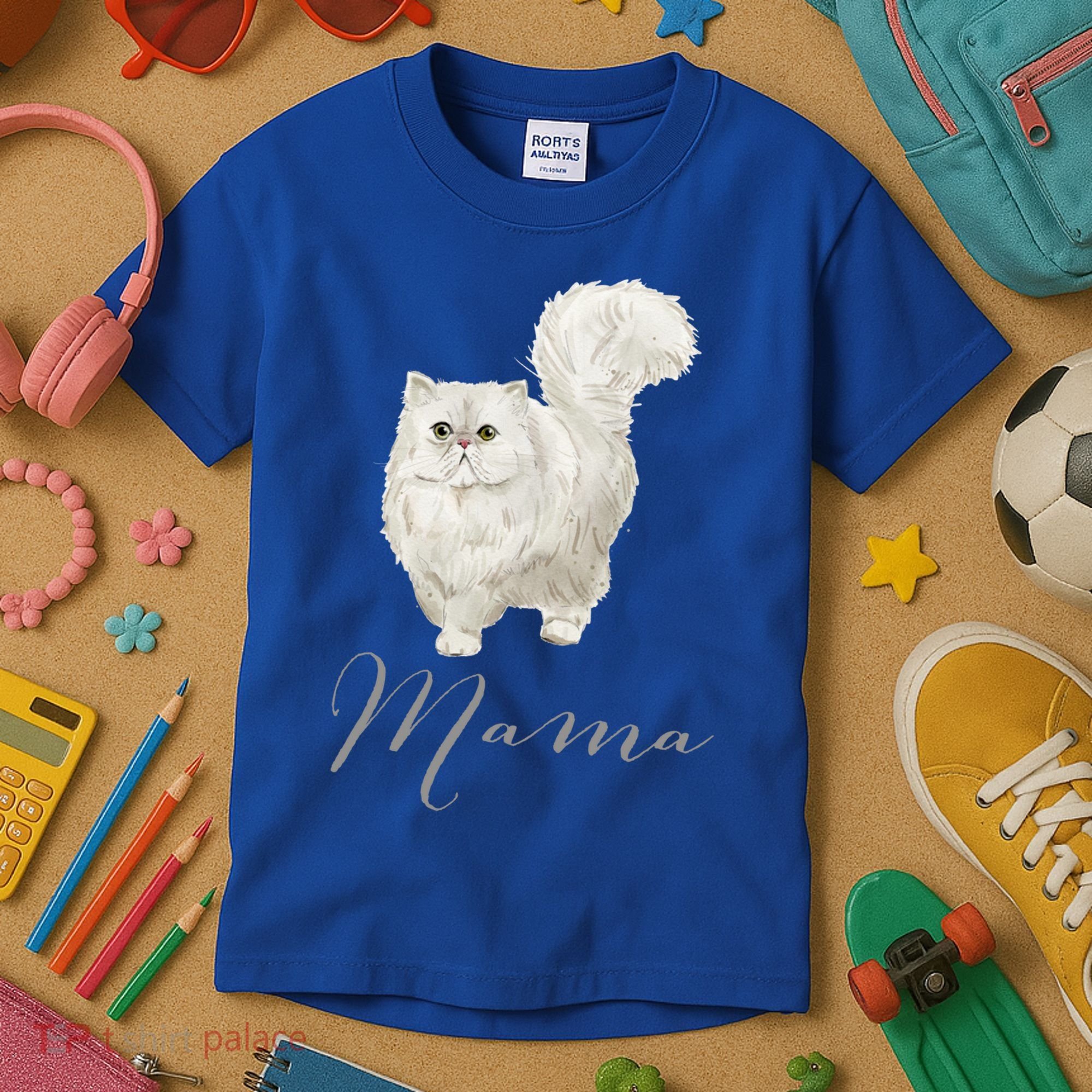 Persian Cat Mama Gift Cat Mom Cat Mama Present Cat Mommy Gift Kids T-Shirt