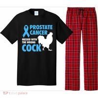 Prostate Cancer Messed With The Wrong Cock Cancer Awareness Gift Pajama Set thumb 0
