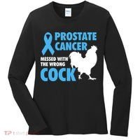 Prostate Cancer Messed With The Wrong Cock Cancer Awareness Gift Women's Long Sleeve Shirt thumb 0