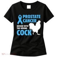 Prostate Cancer Messed With The Wrong Cock Cancer Awareness Gift Women's T-Shirt thumb 0