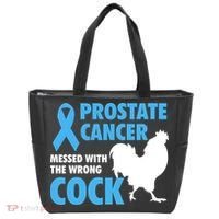 Prostate Cancer Messed With The Wrong Cock Cancer Awareness Gift Tote Bag thumb 0