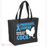 Prostate Cancer Messed With The Wrong Cock Cancer Awareness Gift Tote Bag thumb 2