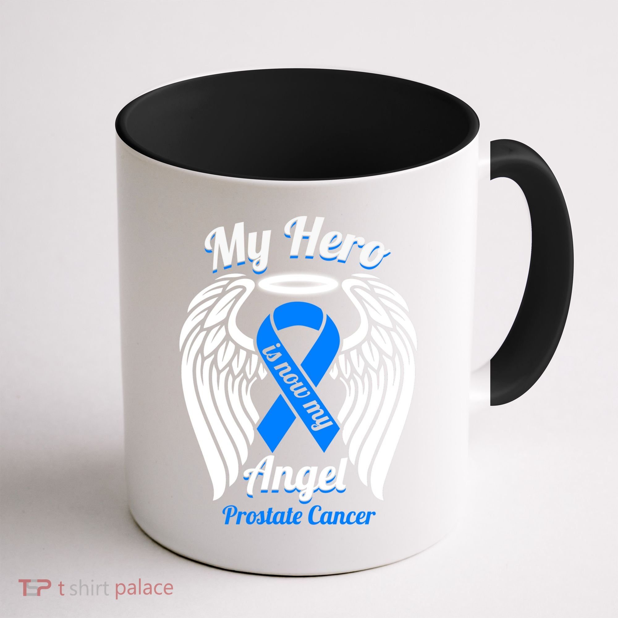 Prostate Cancer My Hero Is Now My Angel Wings Gift Coffee Mug