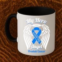 Prostate Cancer My Hero Is Now My Angel Wings Gift Coffee Mug thumb 2