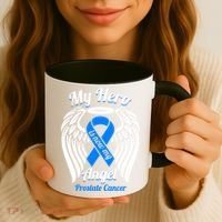 Prostate Cancer My Hero Is Now My Angel Wings Gift Coffee Mug thumb 3