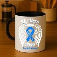 Prostate Cancer My Hero Is Now My Angel Wings Gift Coffee Mug thumb 4