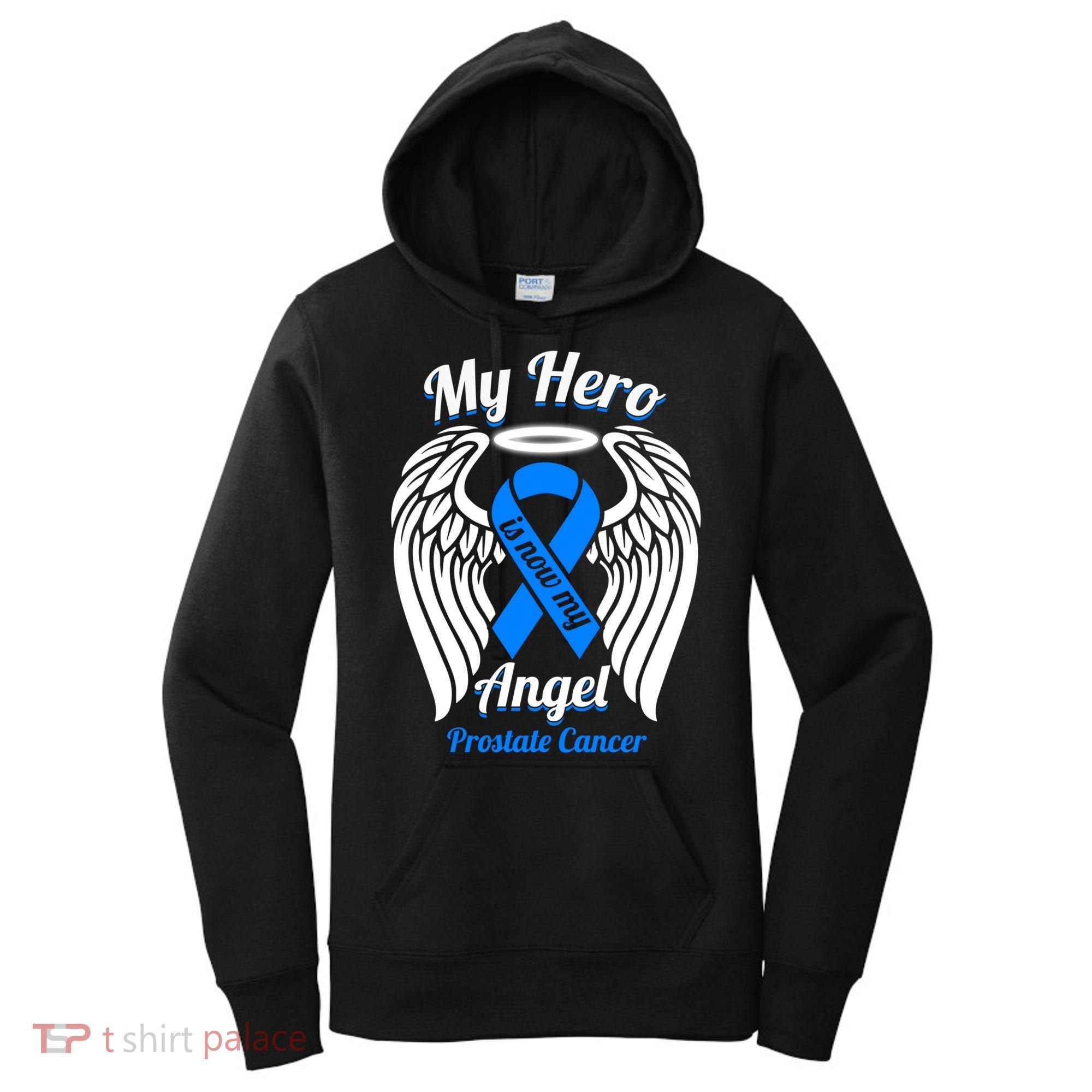 Prostate Cancer My Hero Is Now My Angel Wings Gift Women's Hoodie