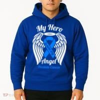 Prostate Cancer My Hero Is Now My Angel Wings Gift Hoodie thumb 2