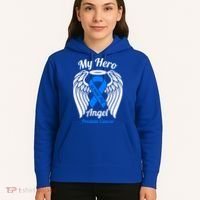 Prostate Cancer My Hero Is Now My Angel Wings Gift Hoodie thumb 5