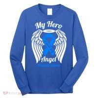 Prostate Cancer My Hero Is Now My Angel Wings Gift Long Sleeve Shirt thumb 0