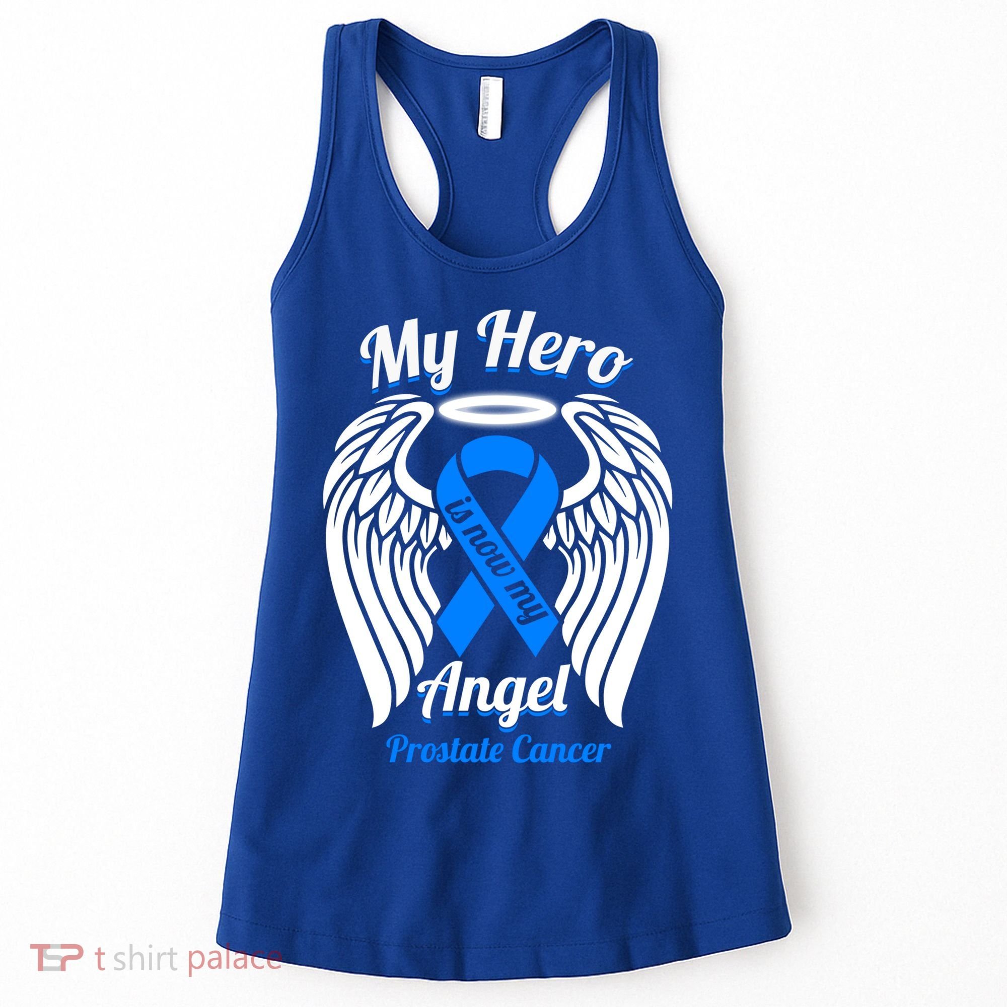 Prostate Cancer My Hero Is Now My Angel Wings Gift Women's Tank Top
