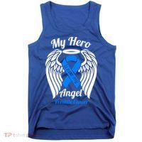 Prostate Cancer My Hero Is Now My Angel Wings Gift Tank Top thumb 0