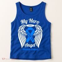 Prostate Cancer My Hero Is Now My Angel Wings Gift Tank Top thumb 2