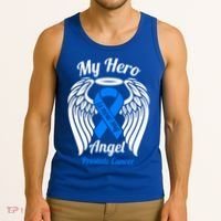 Prostate Cancer My Hero Is Now My Angel Wings Gift Tank Top thumb 3