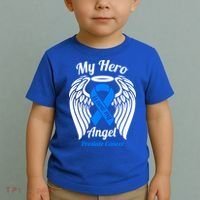 Prostate Cancer My Hero Is Now My Angel Wings Gift Toddler T-Shirt thumb 2