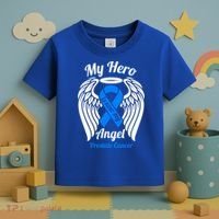 Prostate Cancer My Hero Is Now My Angel Wings Gift Toddler T-Shirt thumb 3