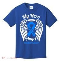 Prostate Cancer My Hero Is Now My Angel Wings Gift Kids T-Shirt thumb 0