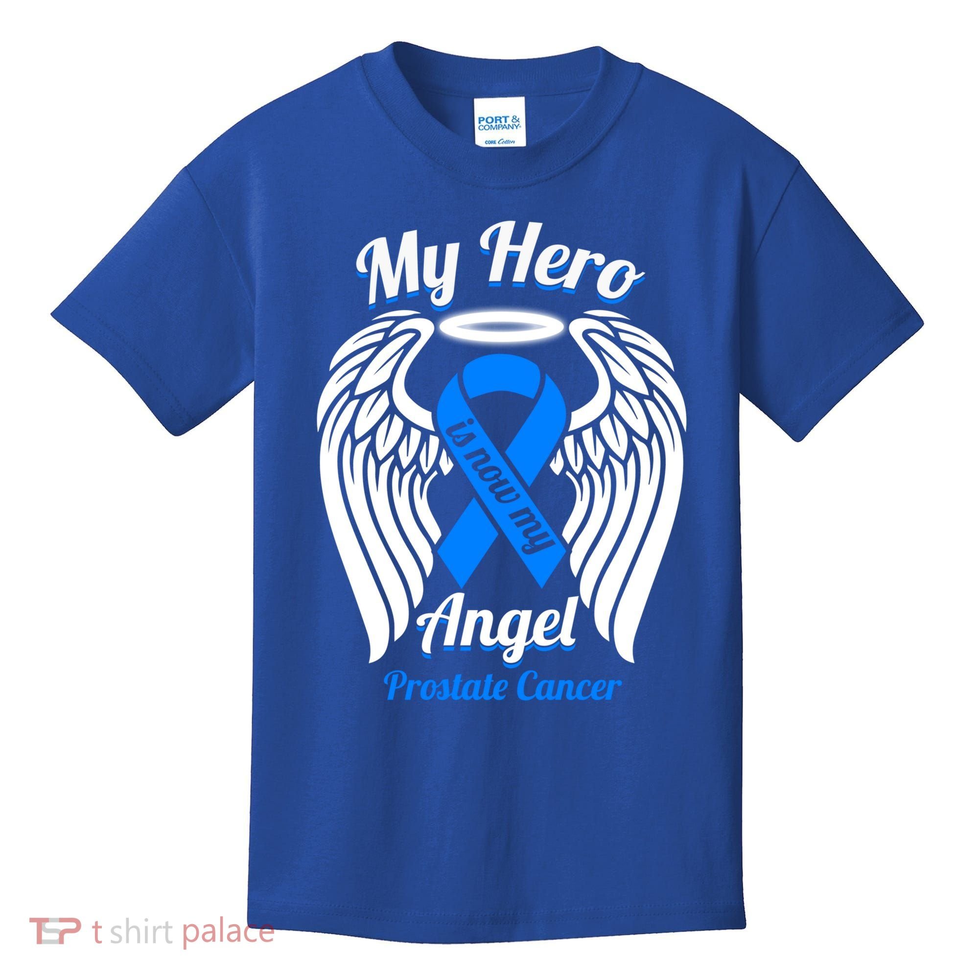 Prostate Cancer My Hero Is Now My Angel Wings Gift Kids T-Shirt