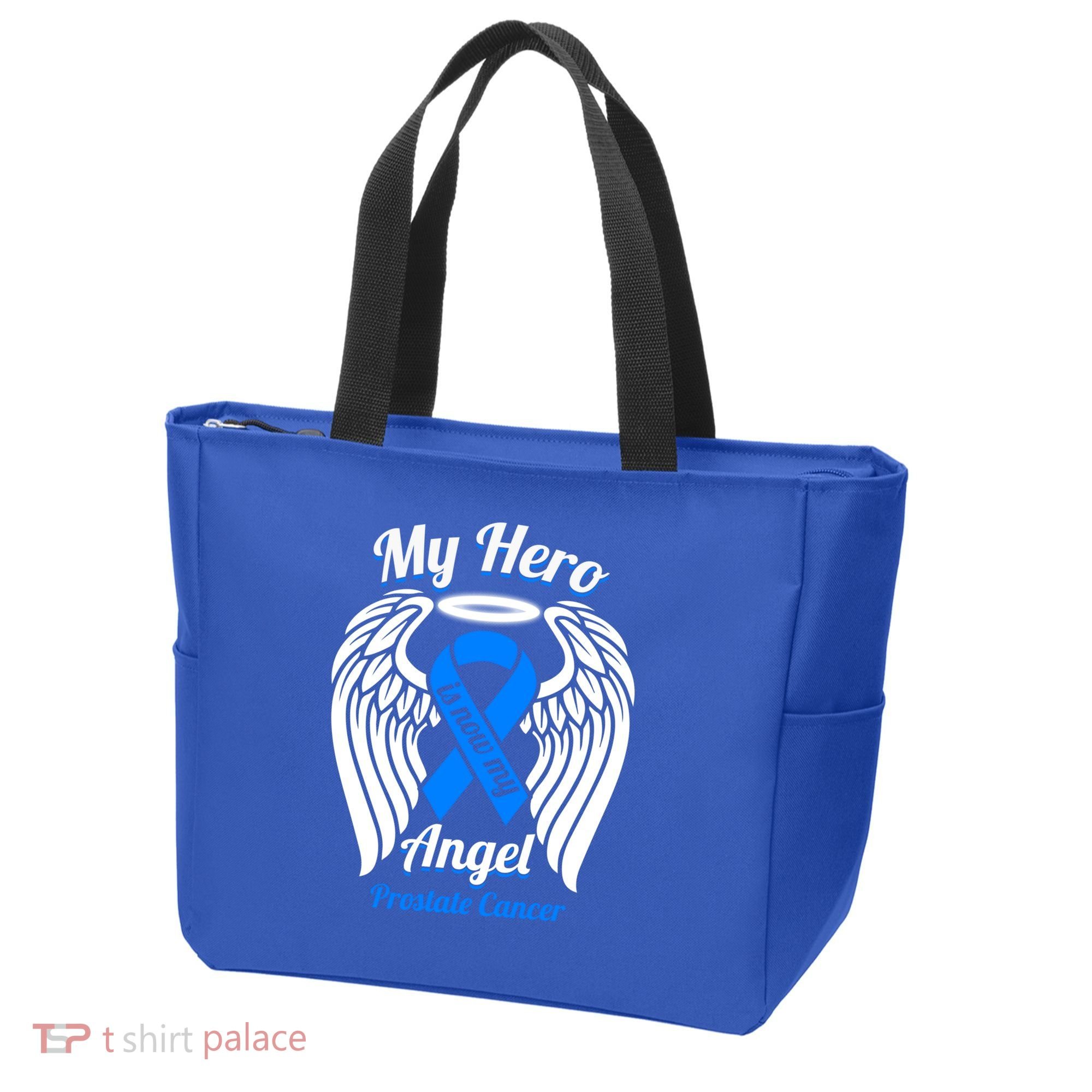 Prostate Cancer My Hero Is Now My Angel Wings Gift Tote Bag