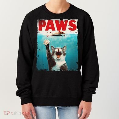 Paws Cat Mouse Parody Cat Shark Chasing Mouse Kitten Women's Sweatshirt