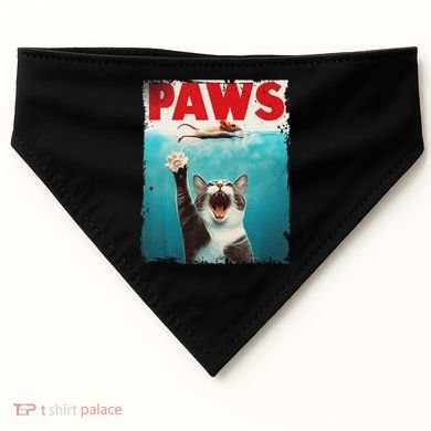 Paws Cat Mouse Parody Cat Shark Chasing Mouse Kitten USA-Made Doggie Bandana