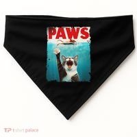 Paws Cat Mouse Parody Cat Shark Chasing Mouse Kitten USA-Made Doggie Bandana thumb 0