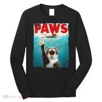 Paws Cat Mouse Parody Cat Shark Chasing Mouse Kitten Long Sleeve Shirt thumb 0