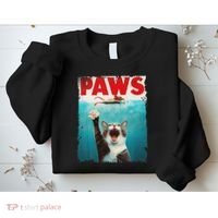 Paws Cat Mouse Parody Cat Shark Chasing Mouse Kitten Sweatshirt thumb 2