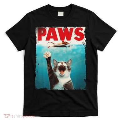 Paws Cat Mouse Parody Cat Shark Chasing Mouse Kitten T-Shirt