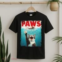 Paws Cat Mouse Parody Cat Shark Chasing Mouse Kitten T-Shirt thumb 2