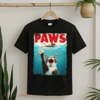 Paws Cat Mouse Parody Cat Shark Chasing Mouse Kitten T-Shirt thumb 2