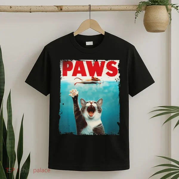 Paws Cat Mouse Parody Cat Shark Chasing Mouse Kitten T-Shirt