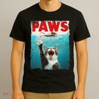 Paws Cat Mouse Parody Cat Shark Chasing Mouse Kitten T-Shirt thumb 3