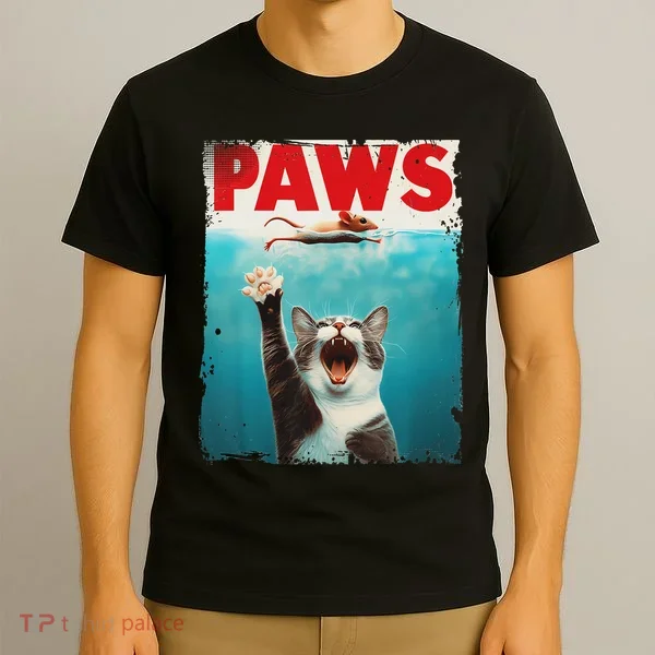 Paws Cat Mouse Parody Cat Shark Chasing Mouse Kitten T-Shirt