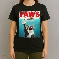 Paws Cat Mouse Parody Cat Shark Chasing Mouse Kitten T-Shirt thumb 4