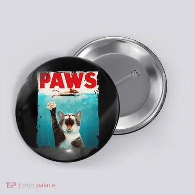 Paws Cat Mouse Parody Cat Shark Chasing Mouse Kitten Button
