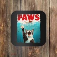 Paws Cat Mouse Parody Cat Shark Chasing Mouse Kitten Coaster thumb 0