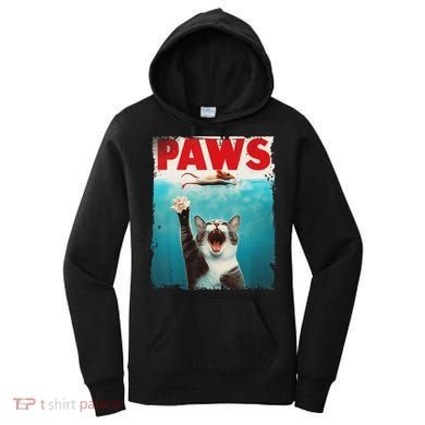 Paws Cat Mouse Parody Cat Shark Chasing Mouse Kitten Women's Hoodie