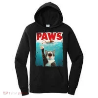 Paws Cat Mouse Parody Cat Shark Chasing Mouse Kitten Women's Hoodie thumb 0