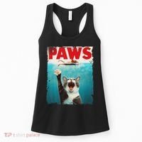 Paws Cat Mouse Parody Cat Shark Chasing Mouse Kitten Women's Tank Top thumb 0