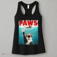 Paws Cat Mouse Parody Cat Shark Chasing Mouse Kitten Women's Tank Top thumb 3