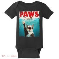 Paws Cat Mouse Parody Cat Shark Chasing Mouse Kitten Baby Bodysuit thumb 0