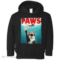Paws Cat Mouse Parody Cat Shark Chasing Mouse Kitten Toddler Hoodie thumb 0