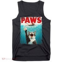 Paws Cat Mouse Parody Cat Shark Chasing Mouse Kitten Tank Top thumb 0