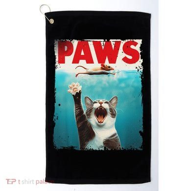 Paws Cat Mouse Parody Cat Shark Chasing Mouse Kitten Golf Towel