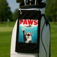 Paws Cat Mouse Parody Cat Shark Chasing Mouse Kitten Golf Towel thumb 2