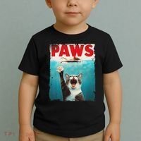 Paws Cat Mouse Parody Cat Shark Chasing Mouse Kitten Toddler T-Shirt thumb 2