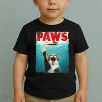 Paws Cat Mouse Parody Cat Shark Chasing Mouse Kitten Toddler T-Shirt thumb 2