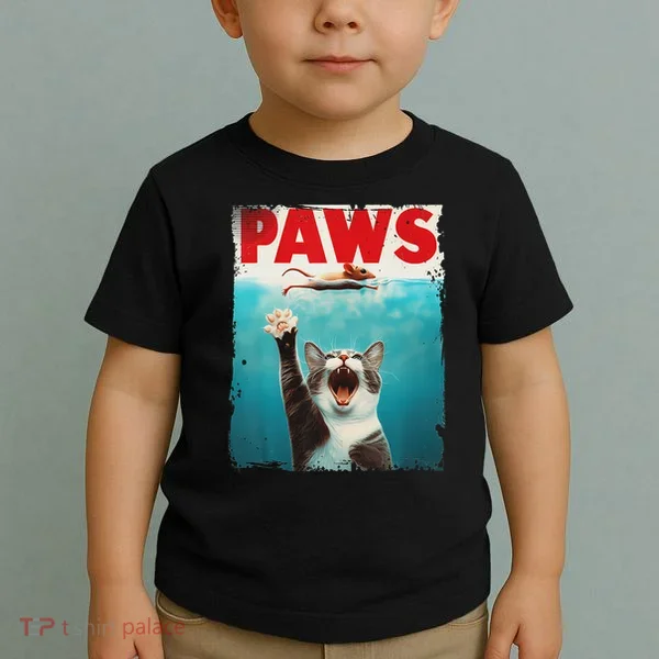 Paws Cat Mouse Parody Cat Shark Chasing Mouse Kitten Toddler T-Shirt