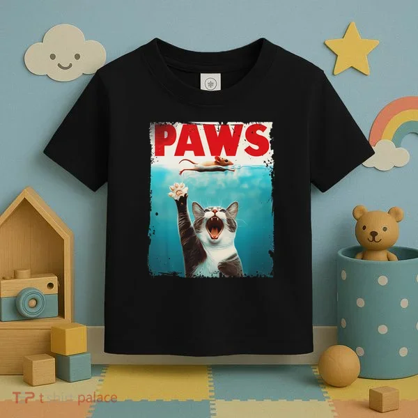 Paws Cat Mouse Parody Cat Shark Chasing Mouse Kitten Toddler T-Shirt
